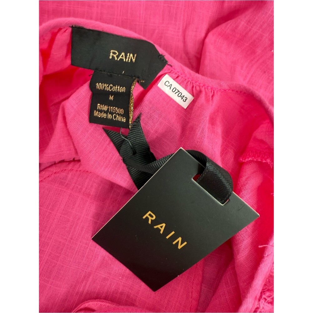 Rain top Embroidered Square-Neck Peasant Blouse in Fuchsia - Picture 3 of 12